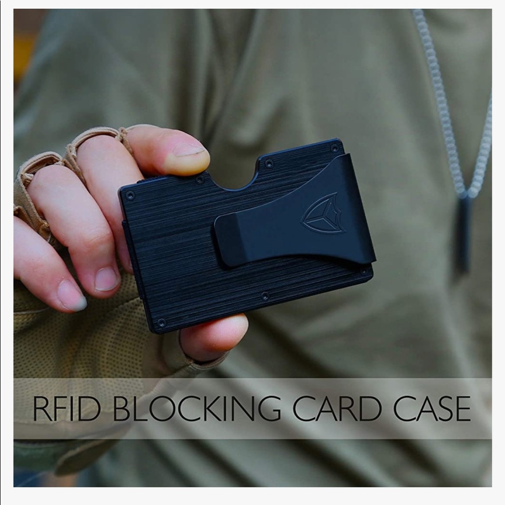 Brand New Black Lightweight Aluminum Tactical Minimalist Wallet for Men - Picture 2 of 5